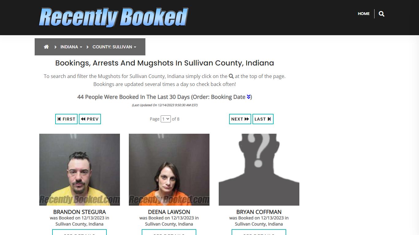 Recent bookings, Arrests, Mugshots in Sullivan County, Indiana